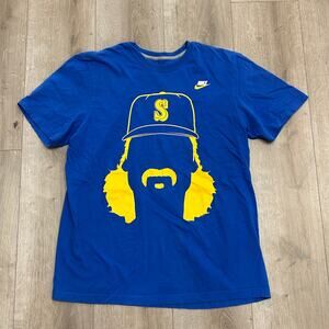 Nike MLB Seattle Mariners Randy Johnson The Big Unit Blue Tee T shirt Size XL